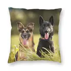 Симпатичная немецкая овчарка  40x40 Домашняя Декоративная 3D подушка с принтом животных для гостиной двусторонняя