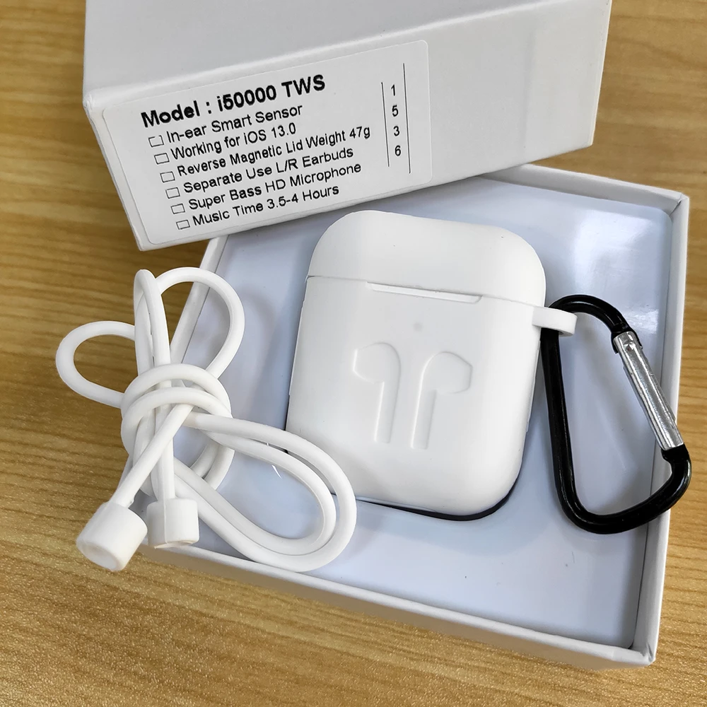 i50000add White case I50000 TWS-вкладыши беспроводная гарнитура pop-up 8D сабвуфер Bluetooth 5,0 гарнитура i50000 гарнитура PK i9999 i20000 TWS - Цвет: i50000add White case