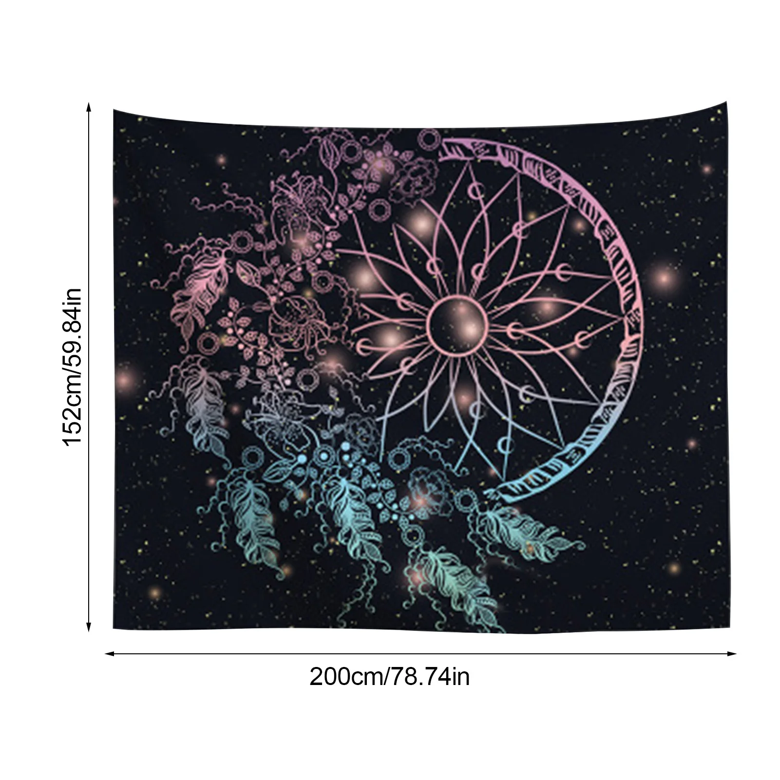 

152x200cm Dreamcatcher Feather Tapestry Ins Background Cloth Living Room Bedroom Dormitory Tapestry 2021 New Year Decoration