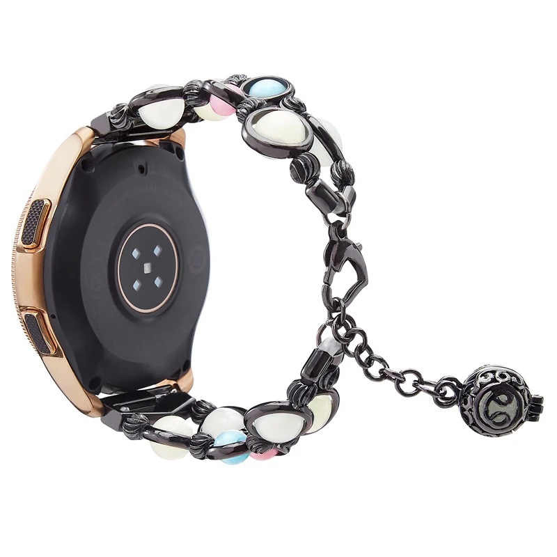 Black 20 мм металлический браслет для часов для samsung Galaxy Watch Active/42 мм Женский подвесной ремешок для Garmin Vivoactive 3/3 Music - Цвет ремешка: Black