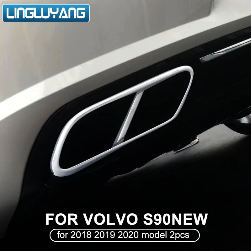 

Для volvo s90 четыре выхлопных труб вставка для хвостового горла v90 украшение хвостового горла модифицированные аксессуары из нержавеющей стал...