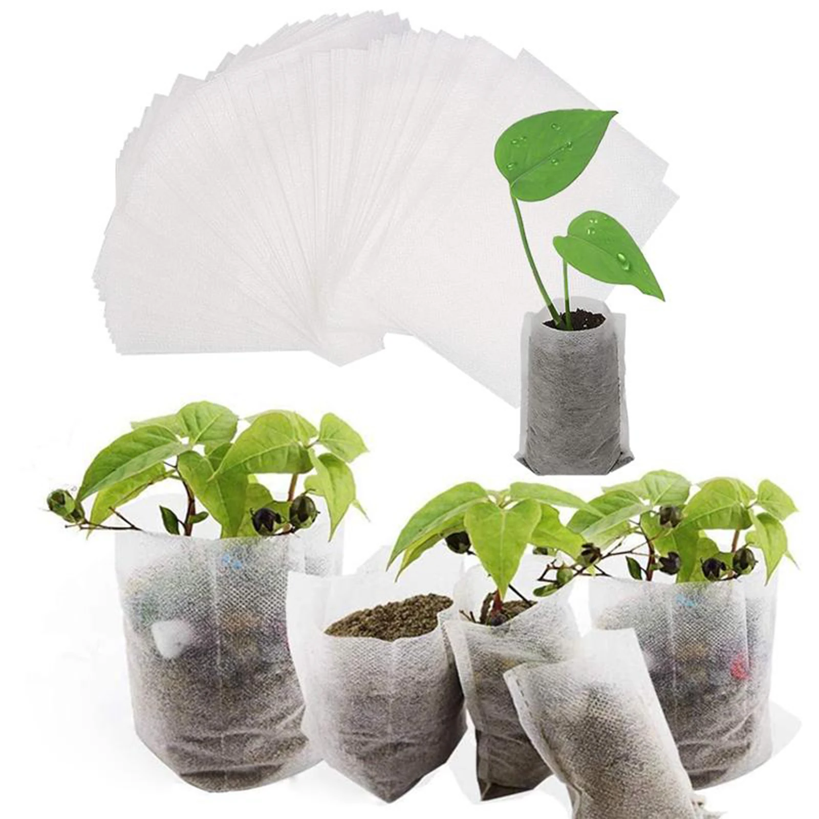 

Biodegradable Nonwoven Fabric Nursery Plant Grow Bags Seedling Growing Planter Planting Pots Garden Supplies
