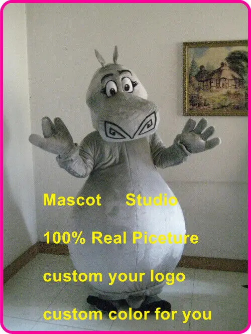 

Hippo Mascot Costume Cartoon Animal Furry Cosplay Suit Fancy Dress Up Game Party Carnival Adult Costume One Piece