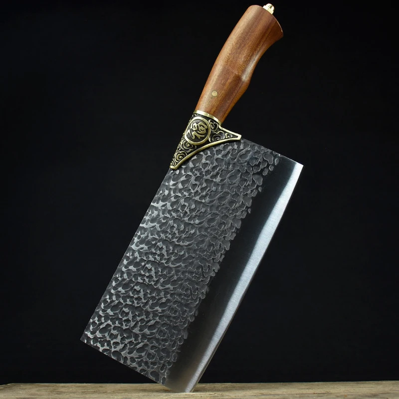 

New 8.3" Hanamde Chinese Chef Knife Copper Decor Slicing Cleaver Chopper Forge Steel Kitchen Knives Bone Meat And Poultry Tools