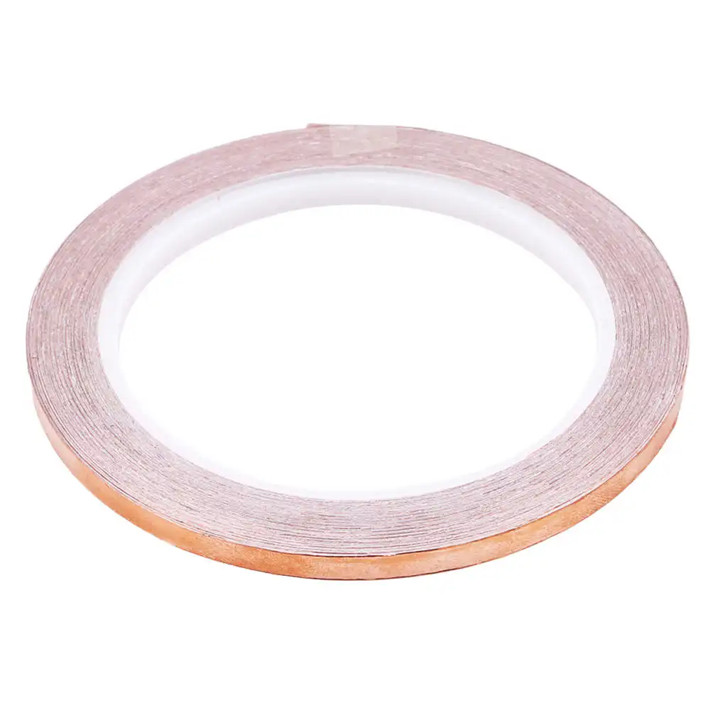 

Двухпроводная медная фольгированная лента Ellenmar, двусторонний проводящий клей для экрана Emi, Витражного Стекла, электроремонта