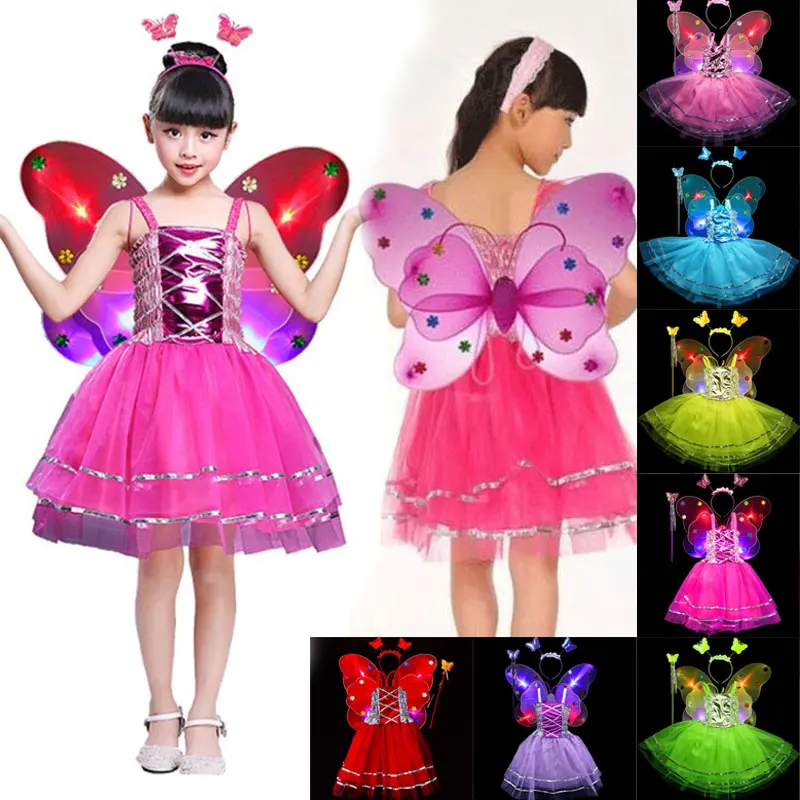 4 предмета в комплекте платье принцессы для девочек вечерние косплей костюм феи