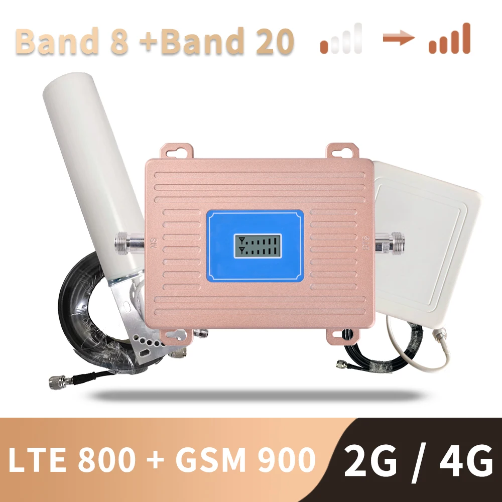 Усилитель сотового сигнала 3G 4G европейского стандарта LTE 800 GSM 900 МГц ретранслятор