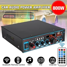 800 Вт 12 В/220 В 2CH HIFI автомобильный аудио усилитель мощности Домашний кинотеатр усилитель дистанционное управление сабвуфер стерео аудио усилитель