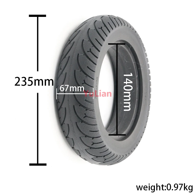Шина безкамерная однотонная для электрического скутера 8 / 10 дюймов х2 50