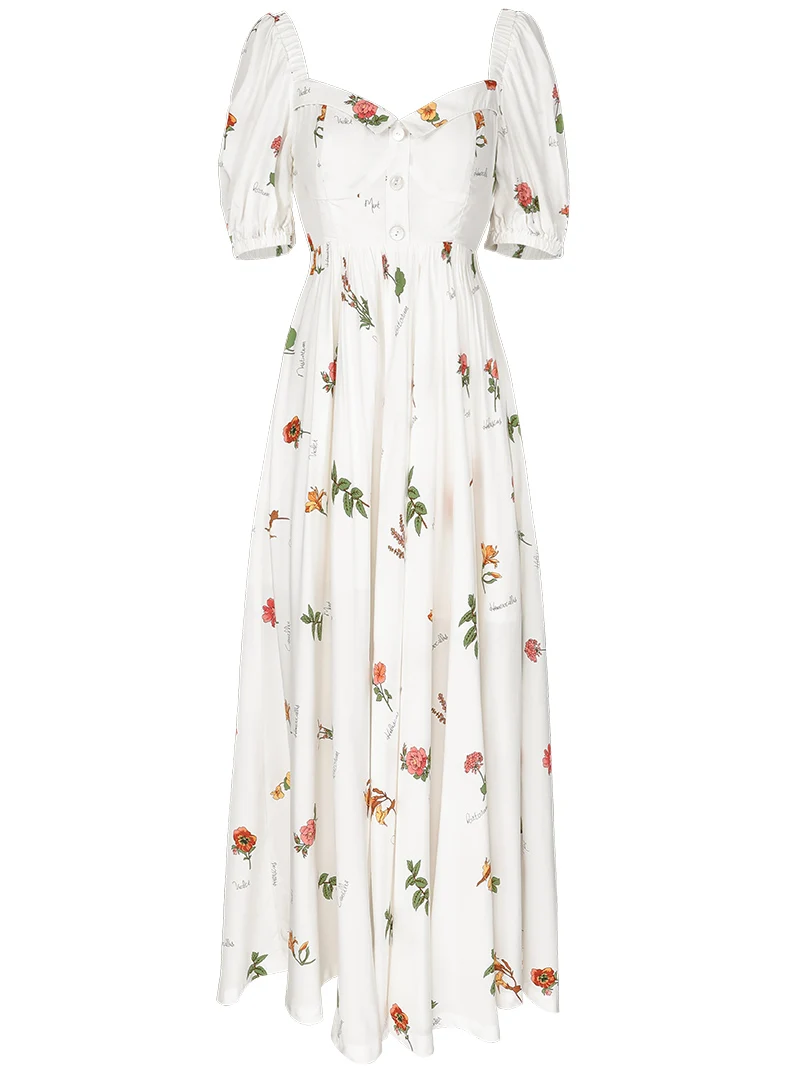 

Summer Sweet Fairy French Retro Niche Platycodon White Long Dress Female