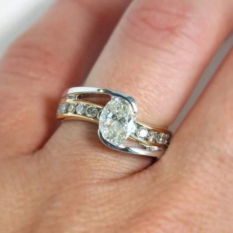 

New Fashion Popular Simple Zircon Ring Women Noble Temperament Romantic Banquet Charm Jewelry Accessories Gifts