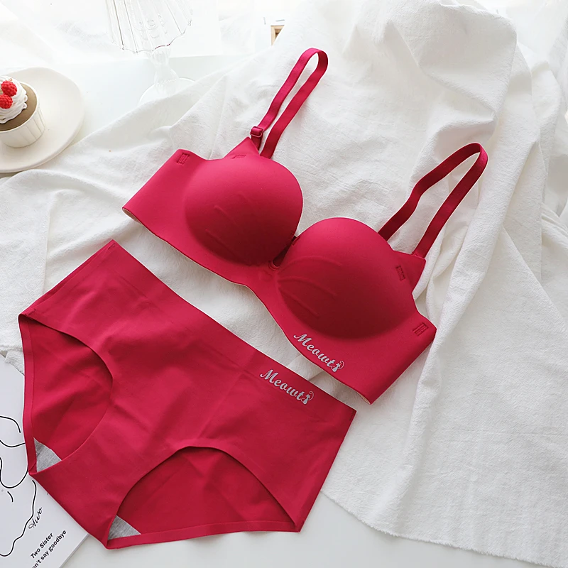 Комплект женского Бесшовного нижнего белья бюстгальтер с котятами и глубоким