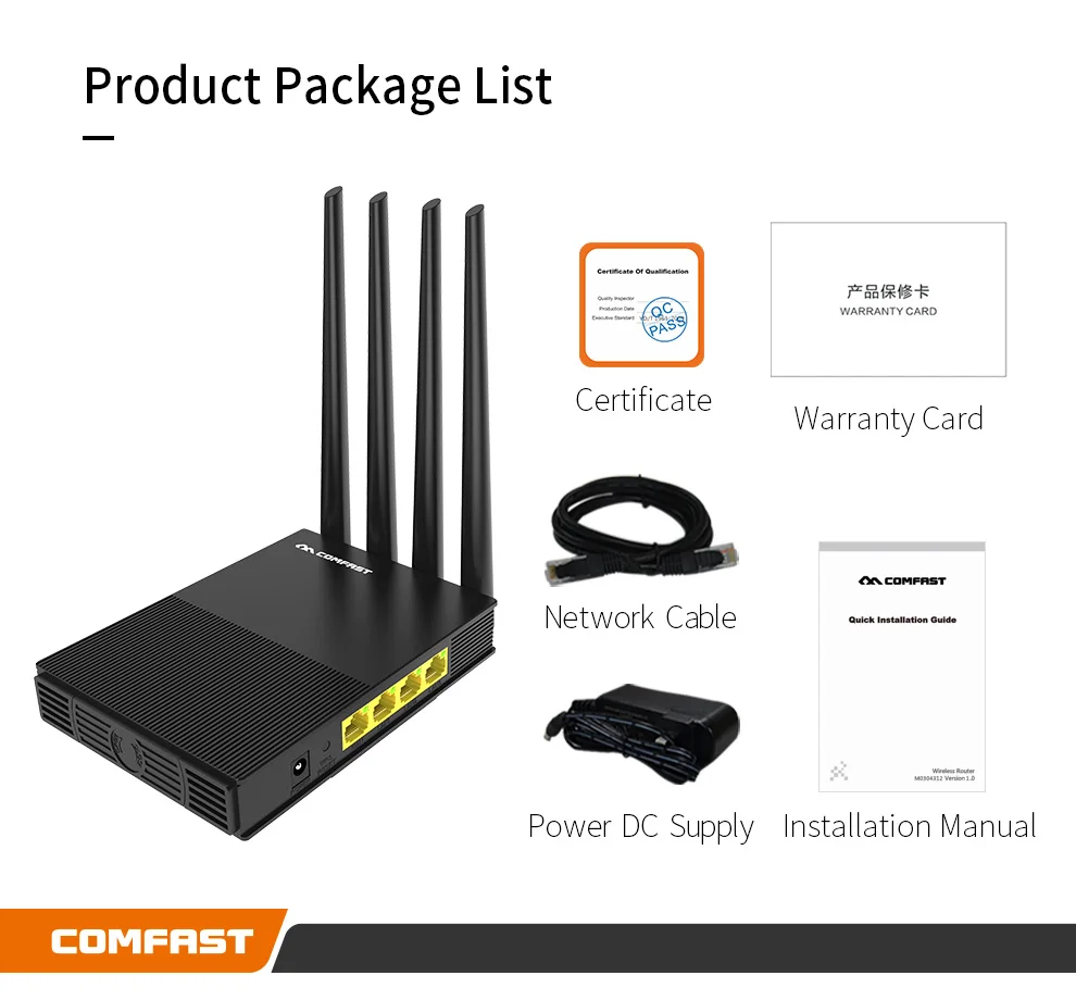 COMFAST Wi-Fi маршрутизатор 300 м 1200 Мбит/с 2 4G 5 ГГц антенны с высоким коэффициентом