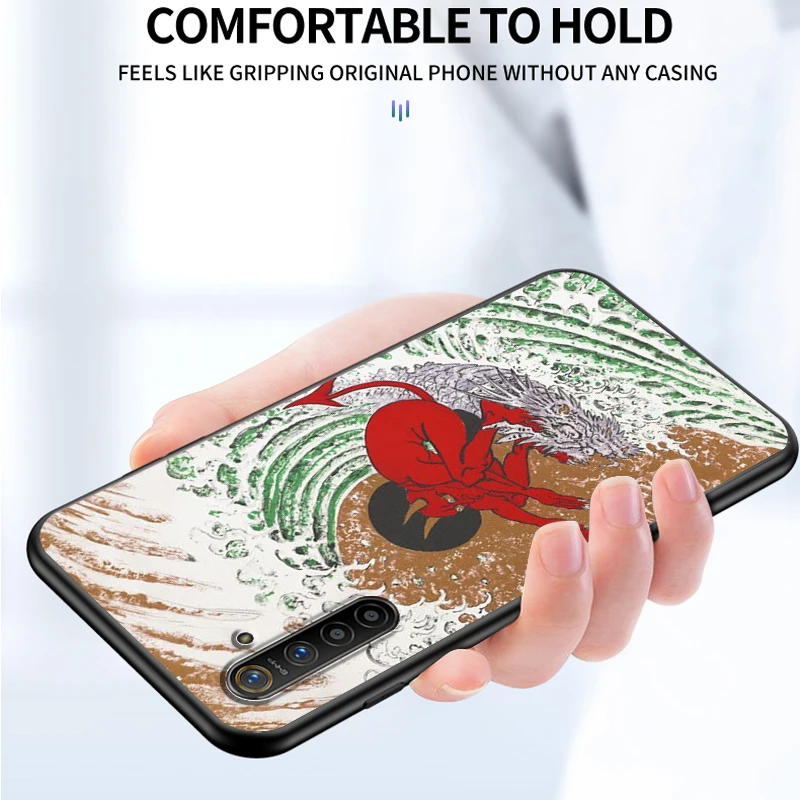 japanese samurai for oppo realme narzo 30 20 8 8i 7 6 5 3 2 pro global 5g soft tpu silicone black phone case cover free global shipping