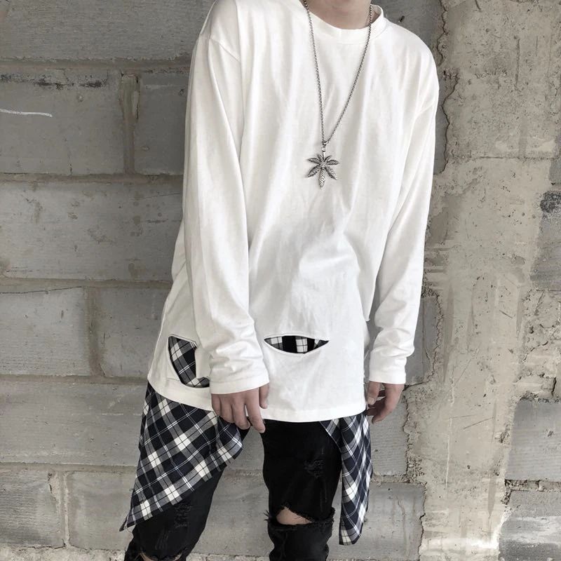 Лето 2020 женская уличная свободная футболка с длинным рукавом для мужчин Польша