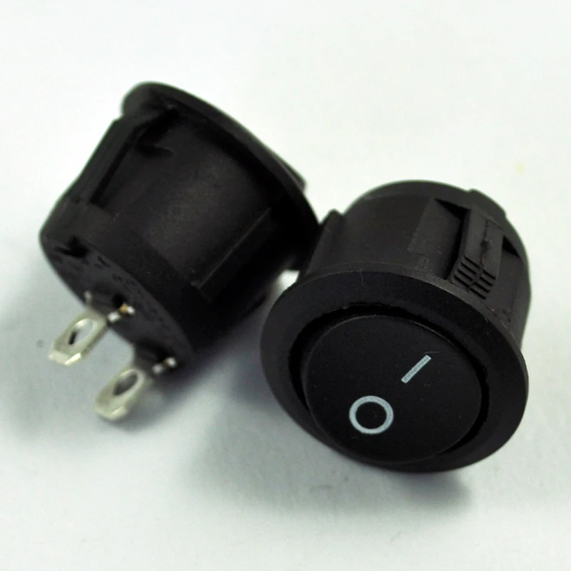 SODIAL (R) 2 шт ВКЛ/ВЫКЛ терминал SPST черный круглый Кулисный Переключатель|Терминалы| |