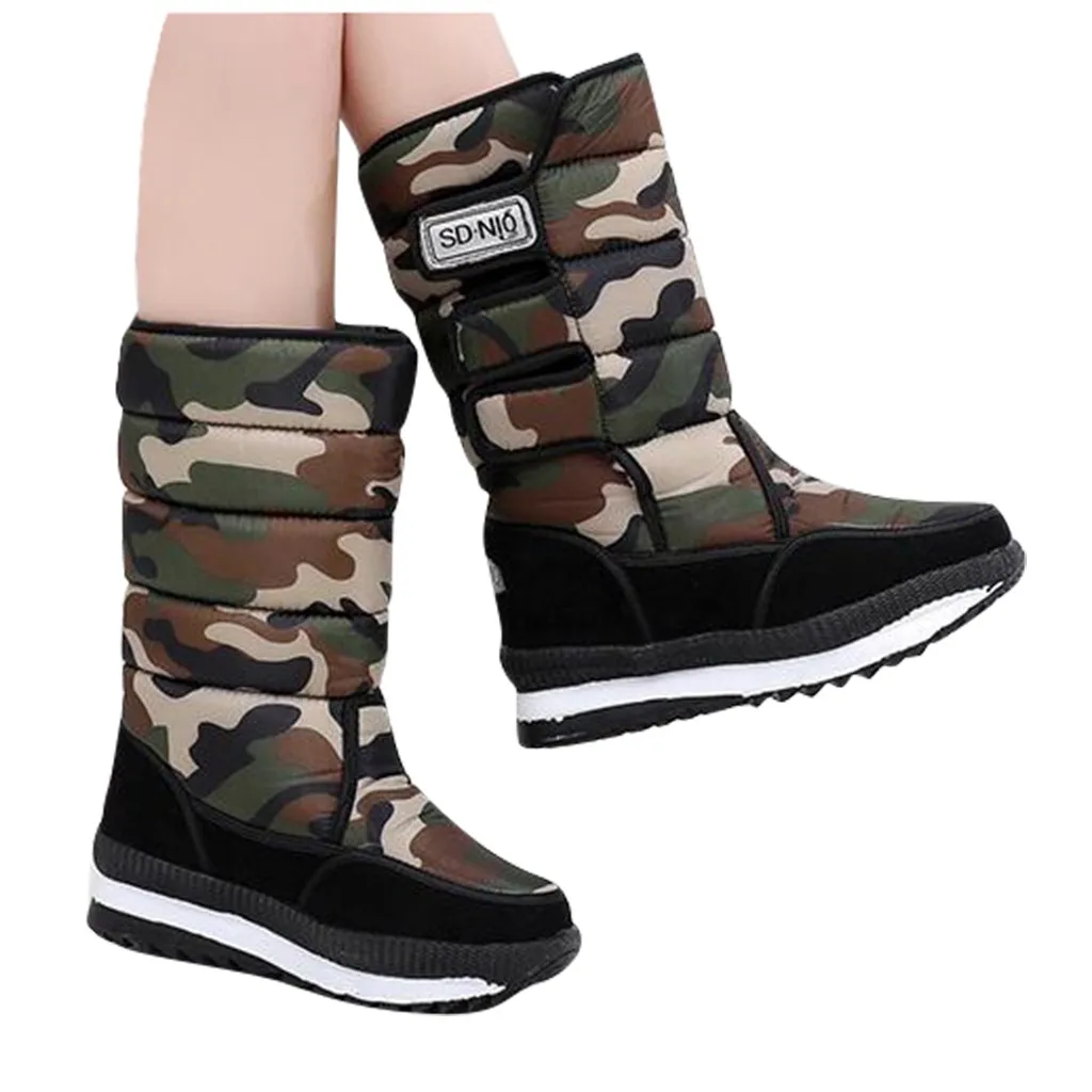 2019 г. Зимние сапоги высокие женские зимние теплая плюшевая обувь большие размеры