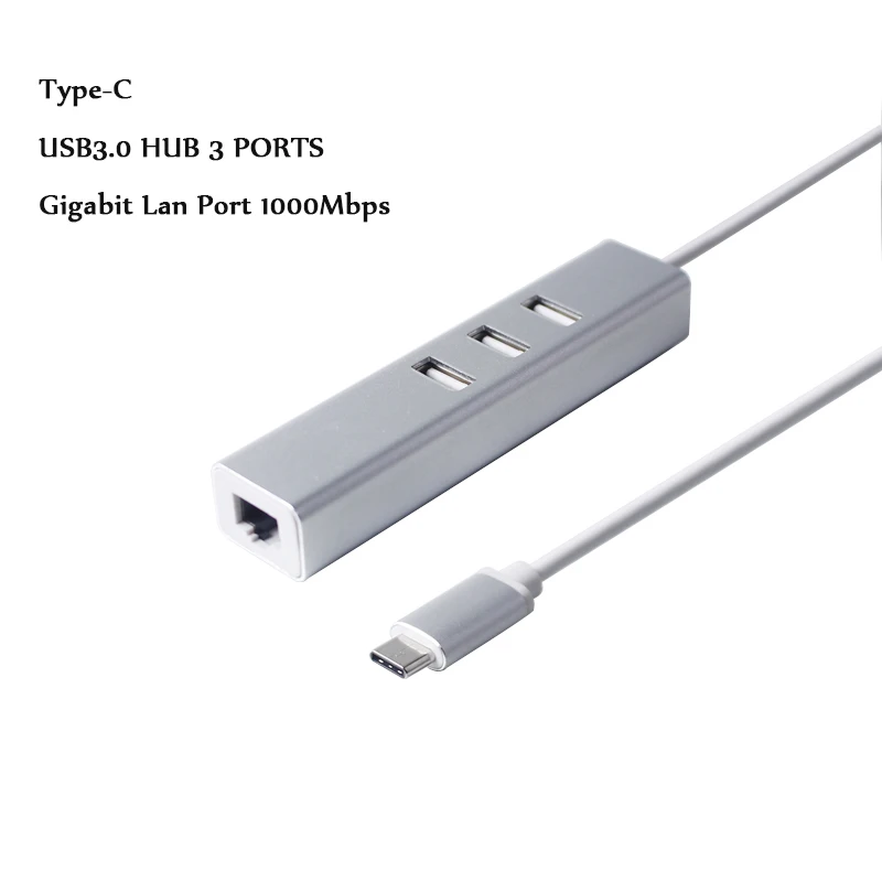 Многофункциональный USB C хаб Type до 3 портов 0 хабы с RJ45 Внешний Lan адаптер для Macbook
