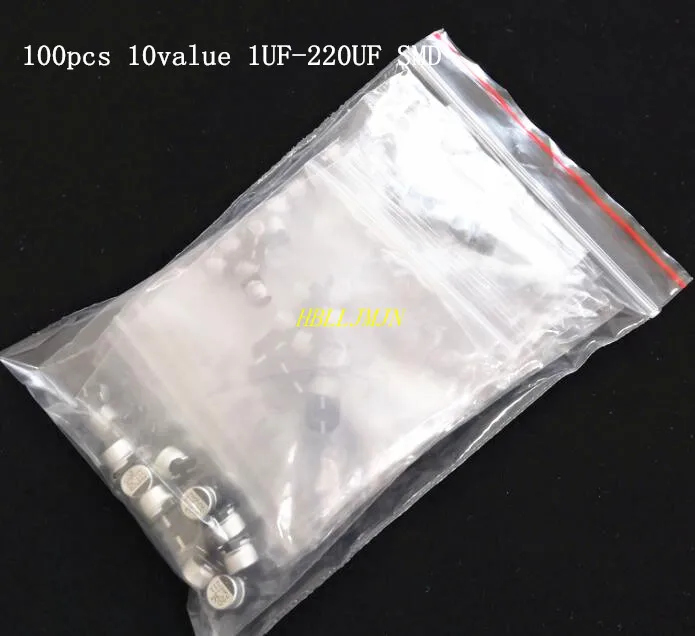 Алюминиевый электролитический конденсатор SMD 100 шт. 10 значений мкФ Ф 220 (6 3 в 16 В 25 35
