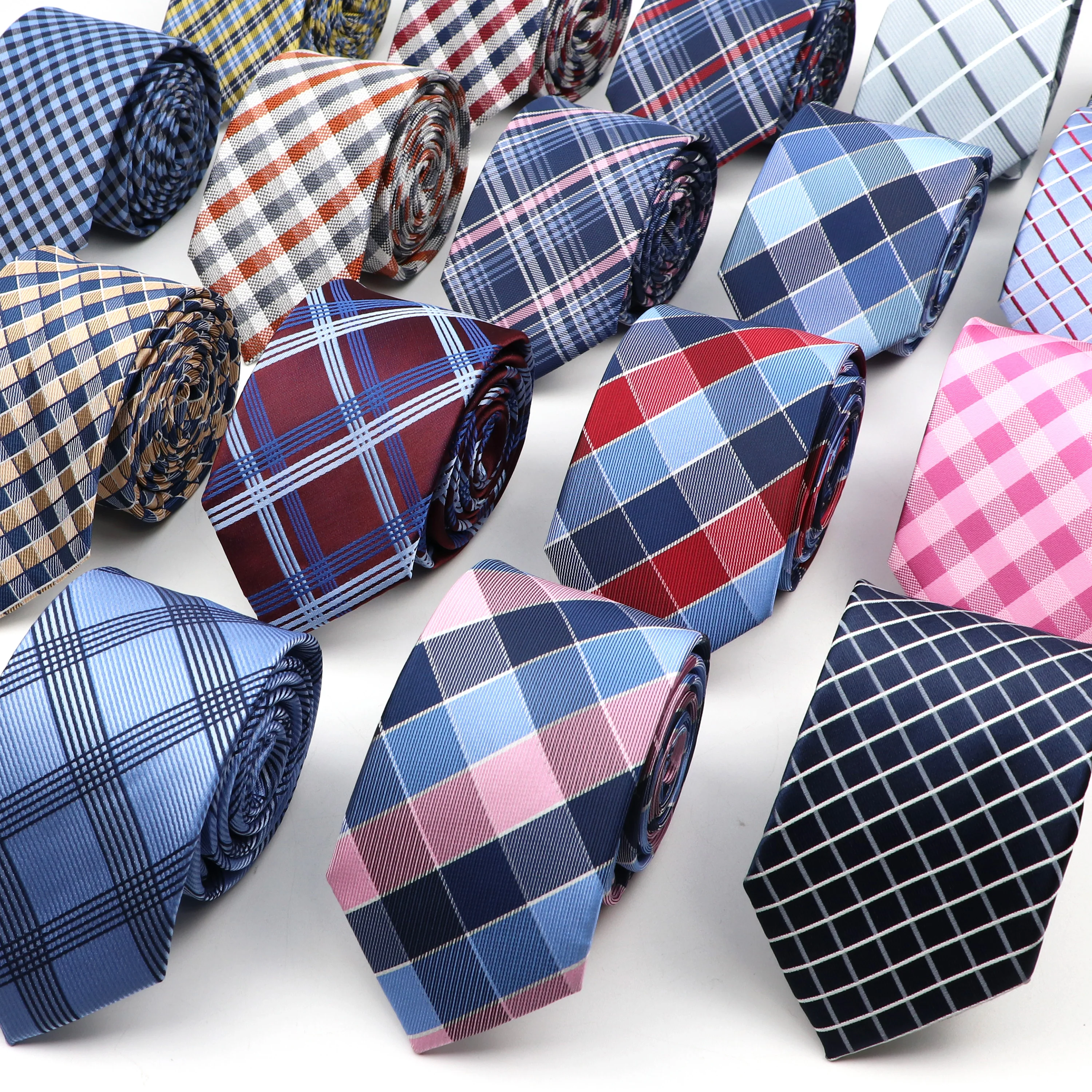 Модный новый жаккардовый тканый галстук для мужчин классический синий розовый