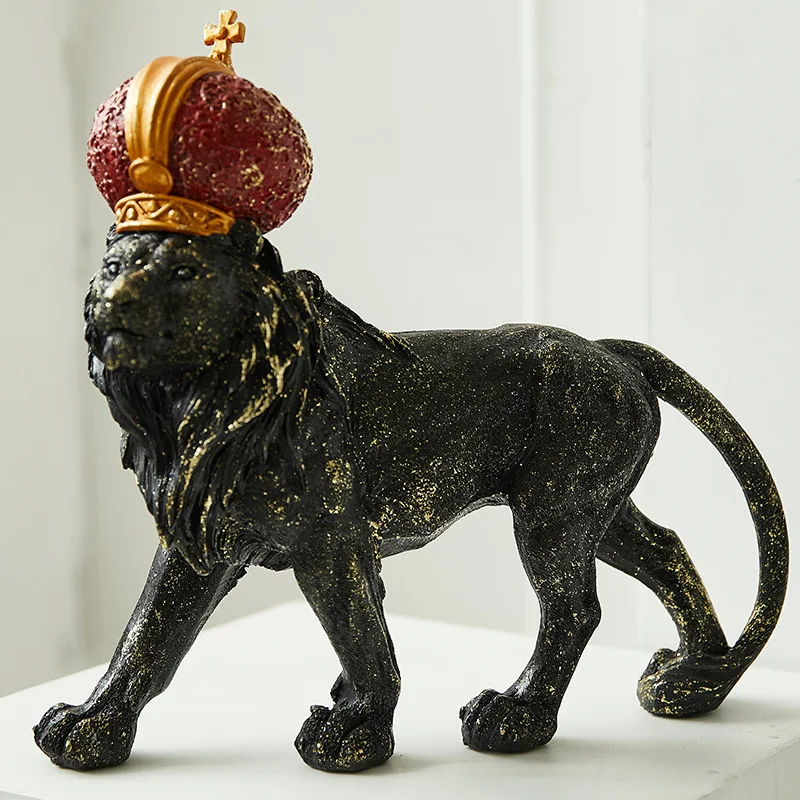 

Nordic Crown Lion Decoration Creative Living Room TV Cabinet Office Desktop Art&Craft Decoration X3851