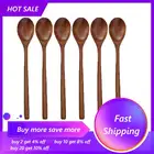 6 шт. деревянные ложки, деревянные суповые ложки для еды, длинная ручка, ложка, кухонная утварь в японском стиле, кухонная утварь