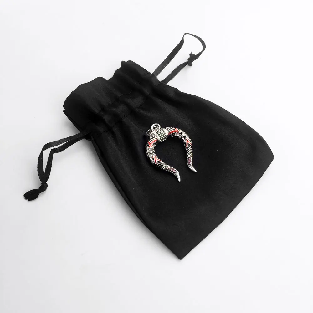 Дракон подвески в виде рога 925 пробы серебро разноцветный кубический цирконий