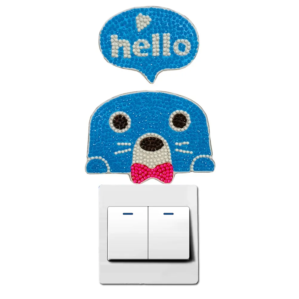 5D алмазная живопись наклейки сделай сам светящиеся с переключателем на стену в