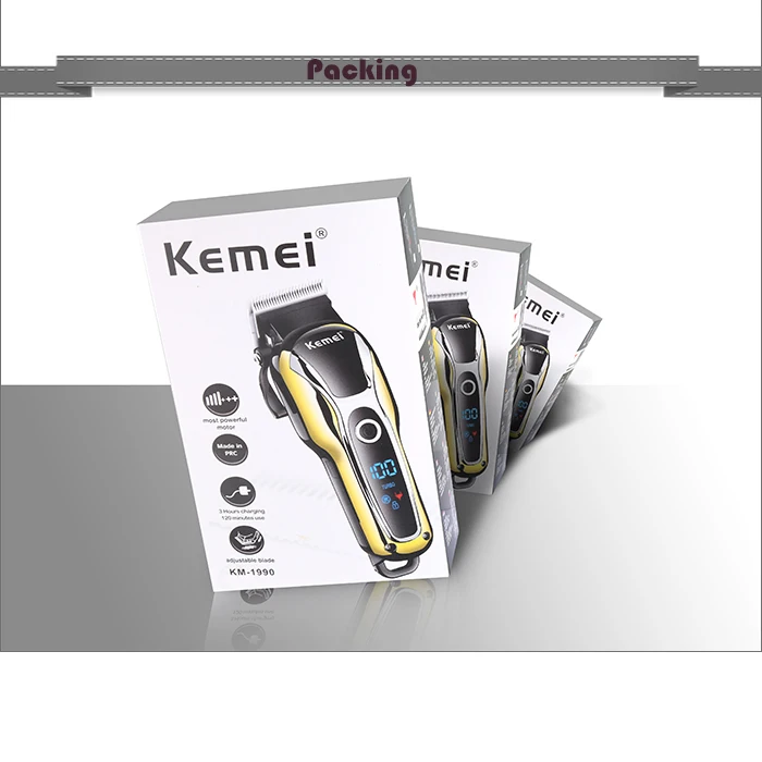 Kemei машинка для стрижки волос светодиодный дисплей машинка для стрижки волос для мужчин перезаряжаемая профессиональная машинка для стрижки волос Бритва Kemei