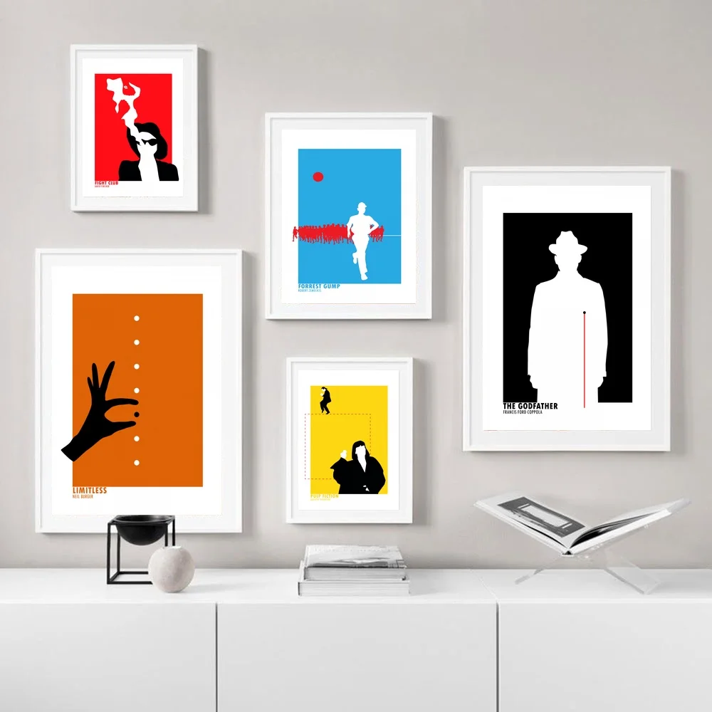 Минималистичный абстрактный постер фильма Бойцовский клуб Крестный отец