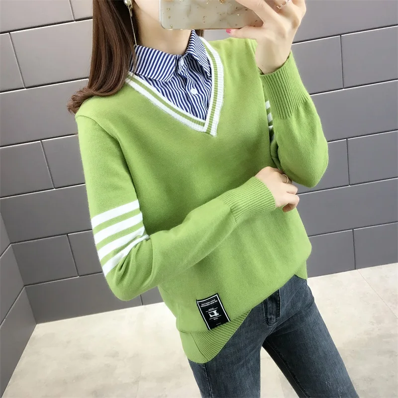 Pullover Jumper Sweater Fall 5666 (zhong 4 Row 2) New Knit Shirt Collar Off Two Woolly Head Of Women's Clothing Of Cultivate 49