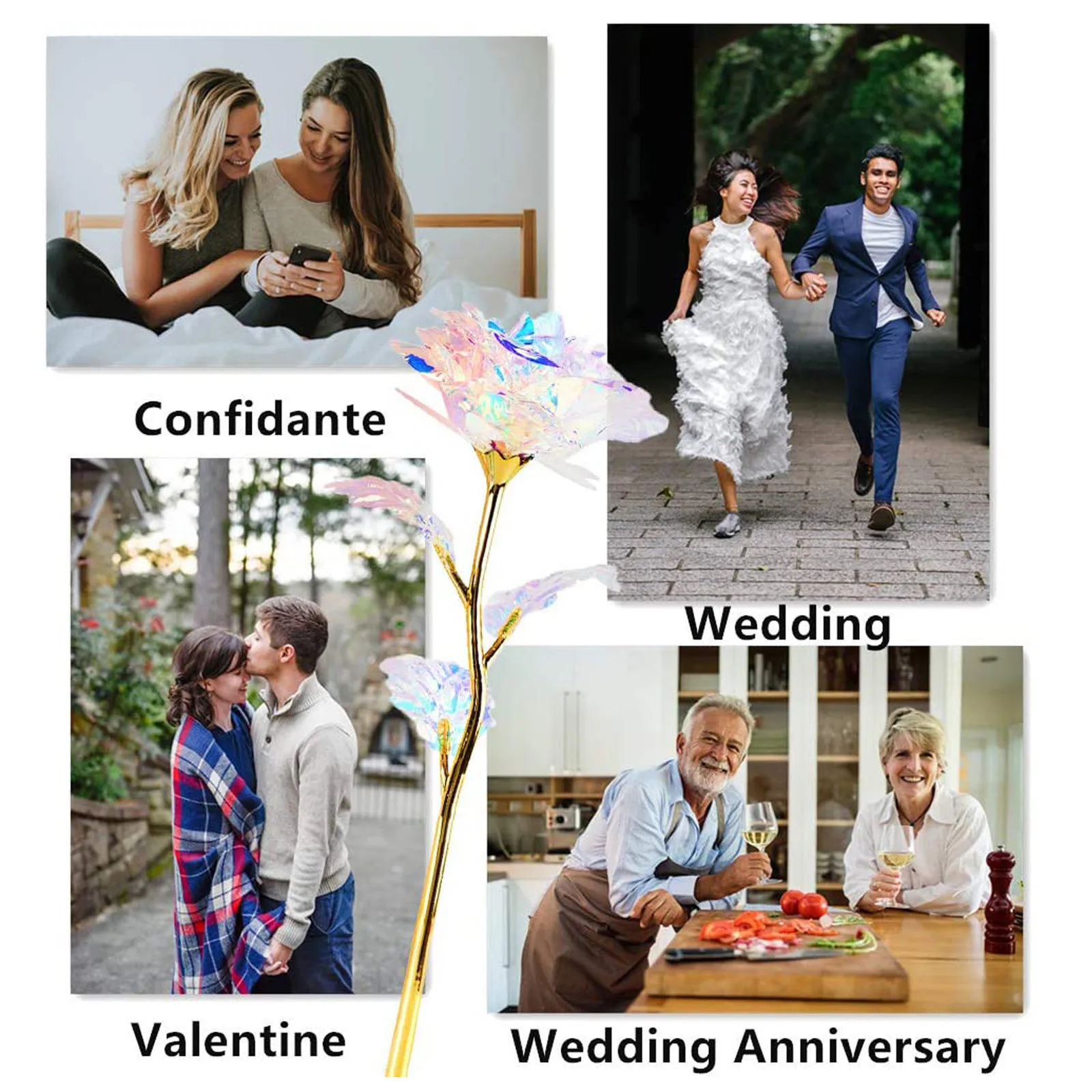 

Artificial & Dried Flowers 5PC Luminous Rose LED Light Flower Unique Gifts For Girls home accessories