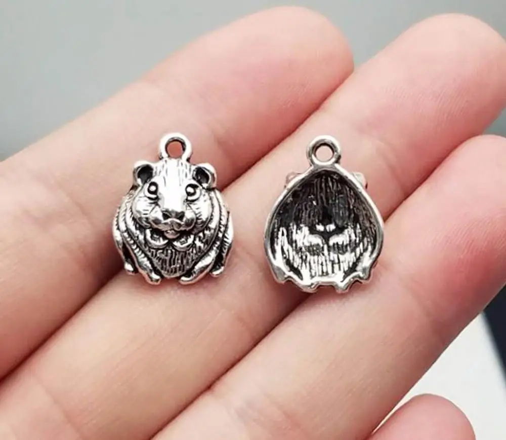 Подвеска морская свинка с покрытием антикварным серебром подвеска в виде