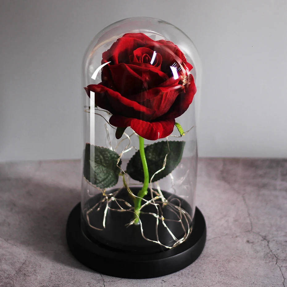 Immber Flora светящийся купол Красавица и Чудовище Роза светодиодный вечный Цветок День святого Валентина подарки на день рождения домашние вечерние Dekoration