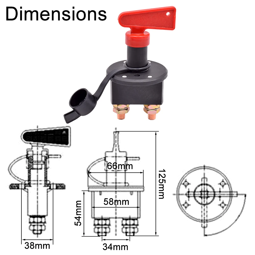 Изолятор автомобильного аккумулятора 12 В 24 постоянного тока отключение