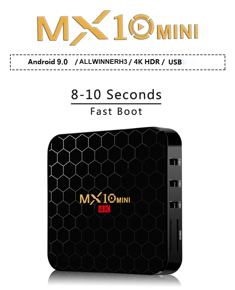 XGODY MX10 Мини ТВ коробка Android 9 0 с Google Assistant четырехъядерный Allwinner H3 Smart tv