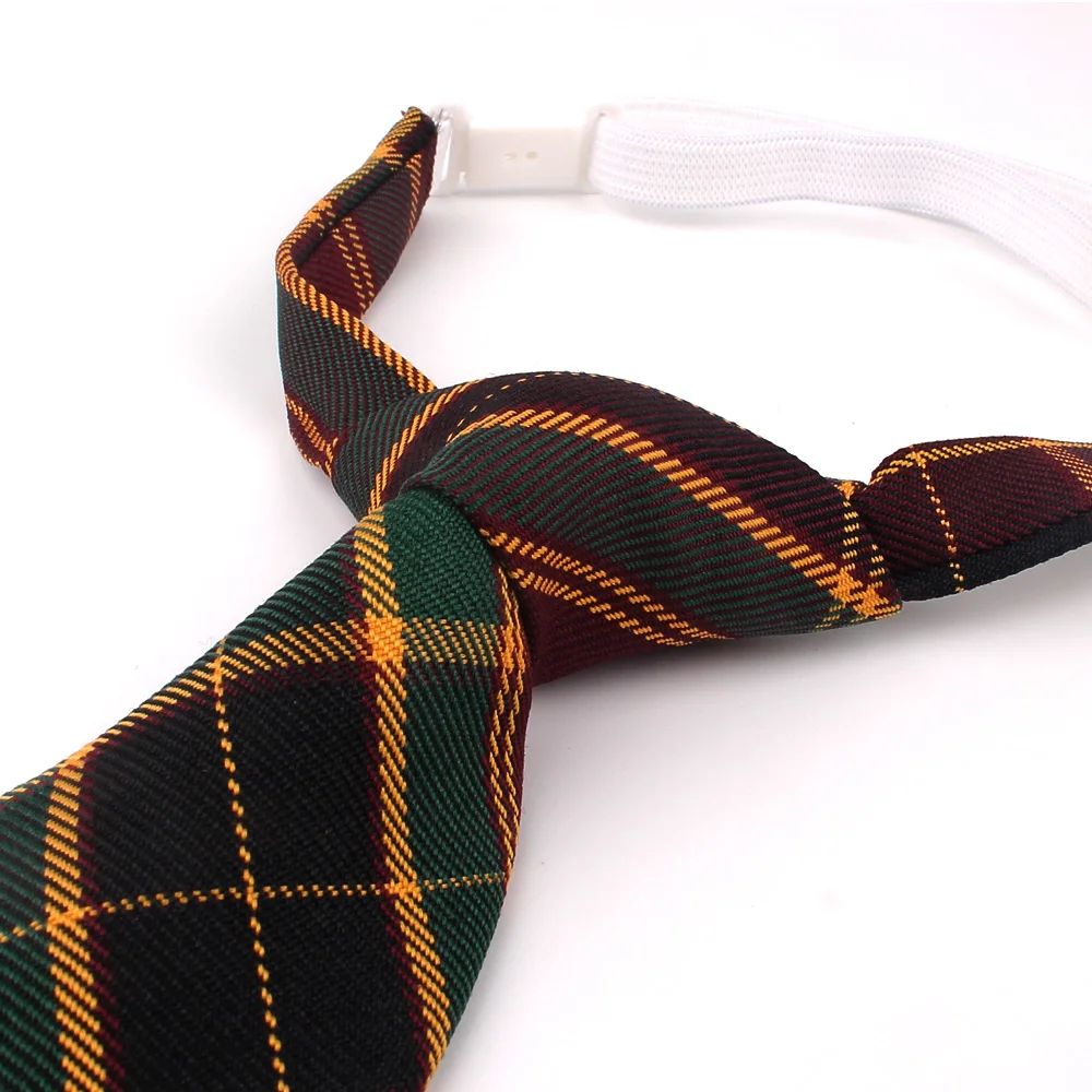 Резиновый галстук для мальчиков и девочек повседневный в клетку простой тонкий