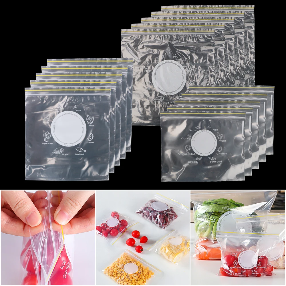 

Zipper Sealed Bags Fresh Keeping Bag Food Organization Tools Plastic Bags Plastic wrap Keeping Bag For Vegetable Fruit