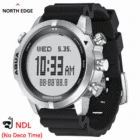 Мужские Профессиональные Компьютерные часы NORTH EDGE для дайвинга NDL (без деко времени), 50 м, часы для дайвинга, альтиметр, барометр, компас