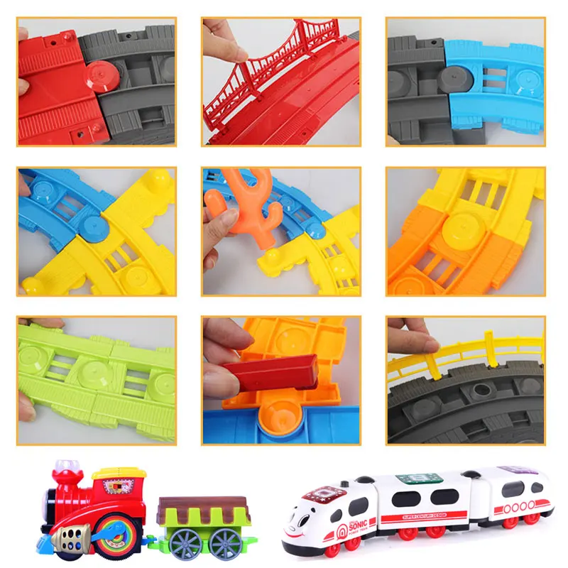 Детский новый Электрический поезд железные дороги игрушки для детей DIY трек RC