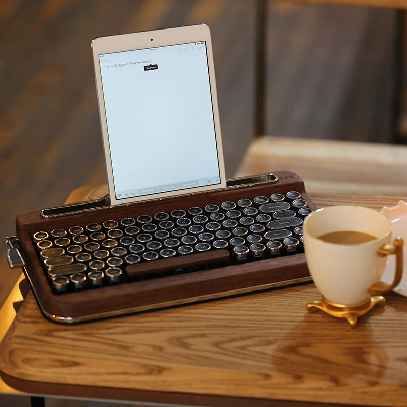 Механическая Bluetooth клавиатура PENNA в стиле ретро 85 клавиш Cherry MX Swift Keyclick Steam Punk