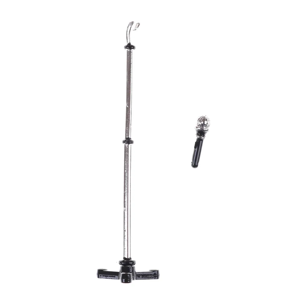 Милая Мини металлическая модель микрофона 1:12 кукольный домик миниатюрная мебель