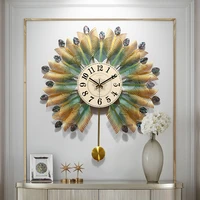 silent decorated large 3d wall clock for living room home on the wall decorations living room mural peacock decoration aesthetic