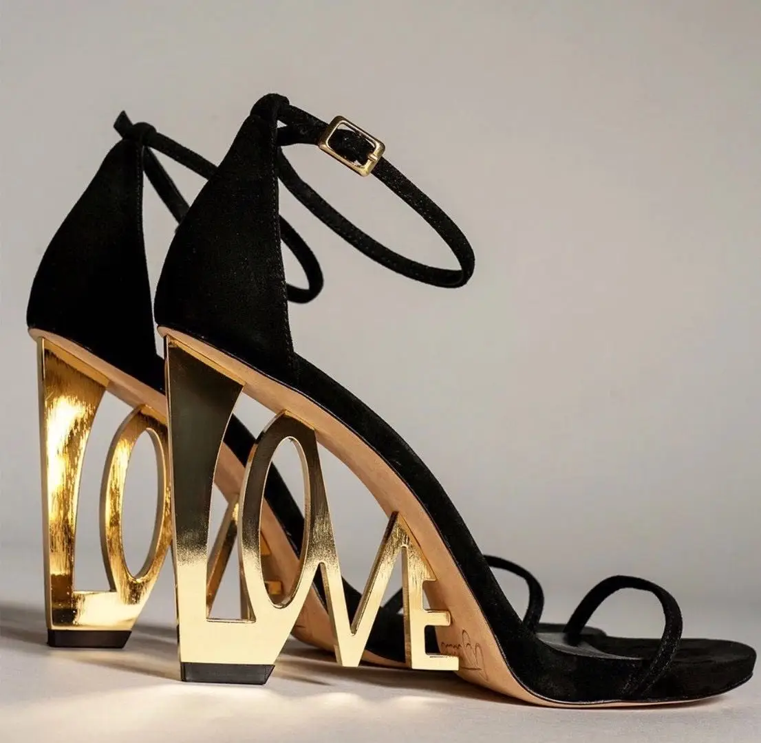 

Summer New Fashion Super High Heel Women High Quality Sandals Suede Strange Heel Buckle Strap Decoration Trendy Casual Shoes