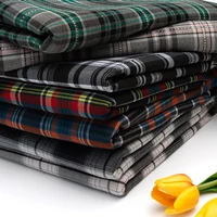 polyester cotton twill plaid fabric yarn dyed scottish plaid fabric diy jk uniform school uniform pleated skirt shirt