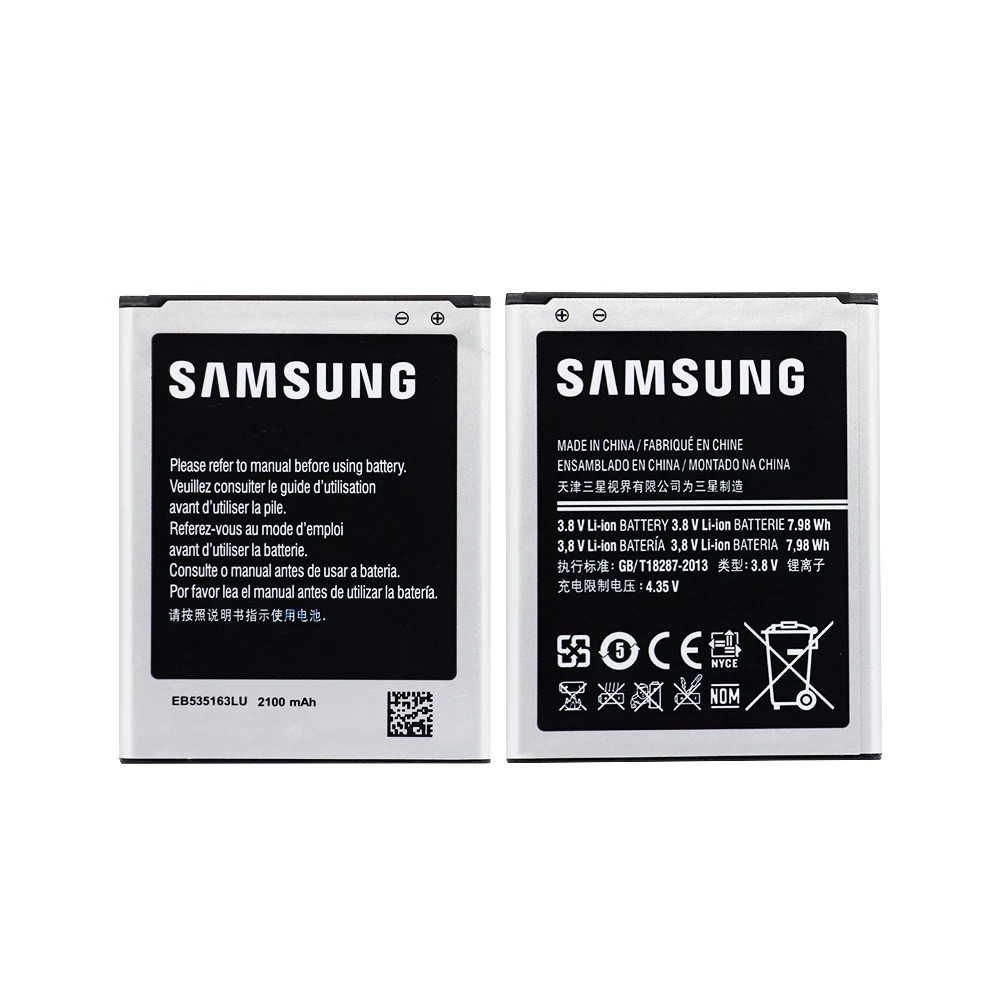Аккумулятор для samsung i9082 EB535163LU 2100 мАч для samsung Galaxy S3 Mini i9080 SM-i9168 i9060 Сменный аккумулятор для телефона