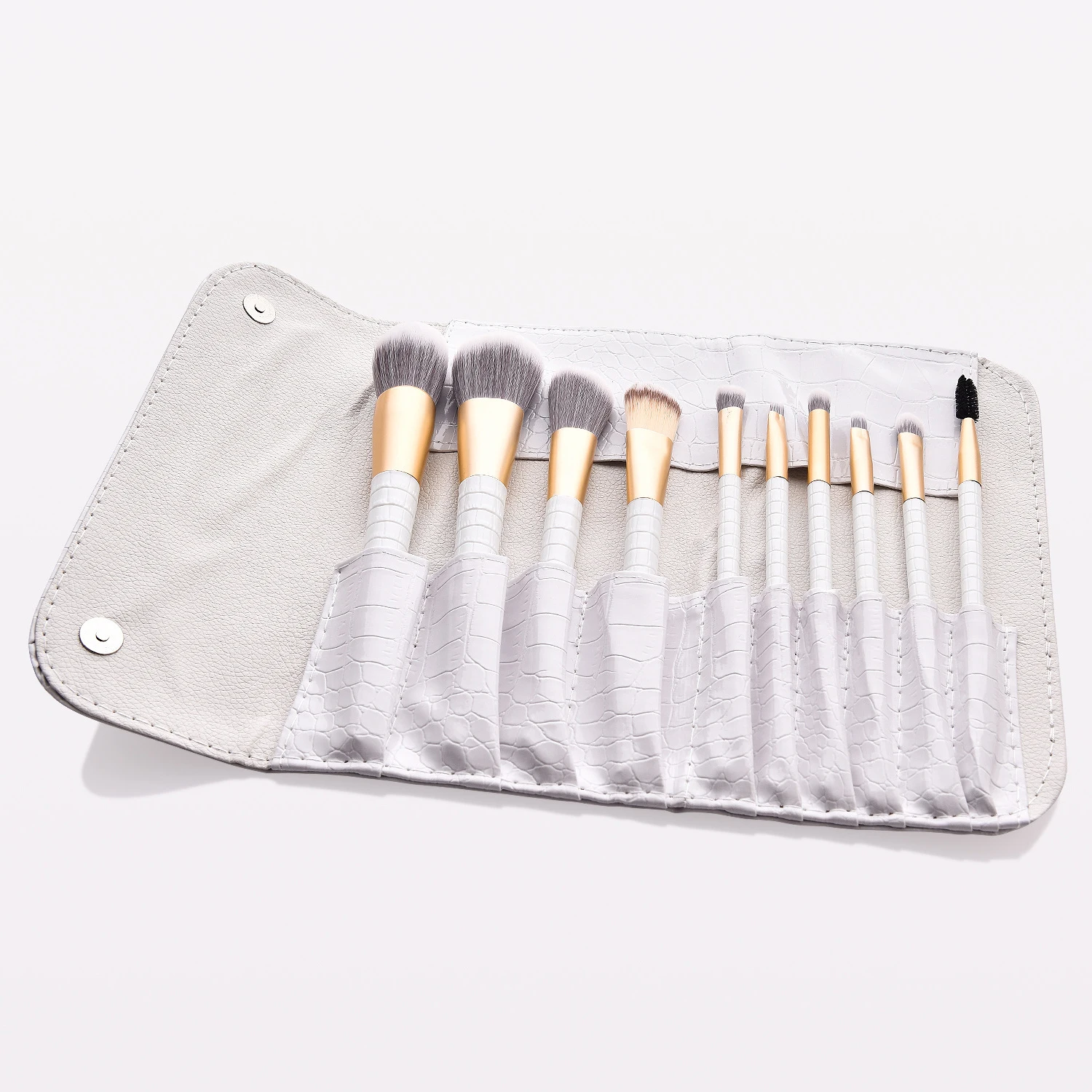Новинка 10 шт. черный белый набор кистей для макияжа из крокодиловой кожи масштаб