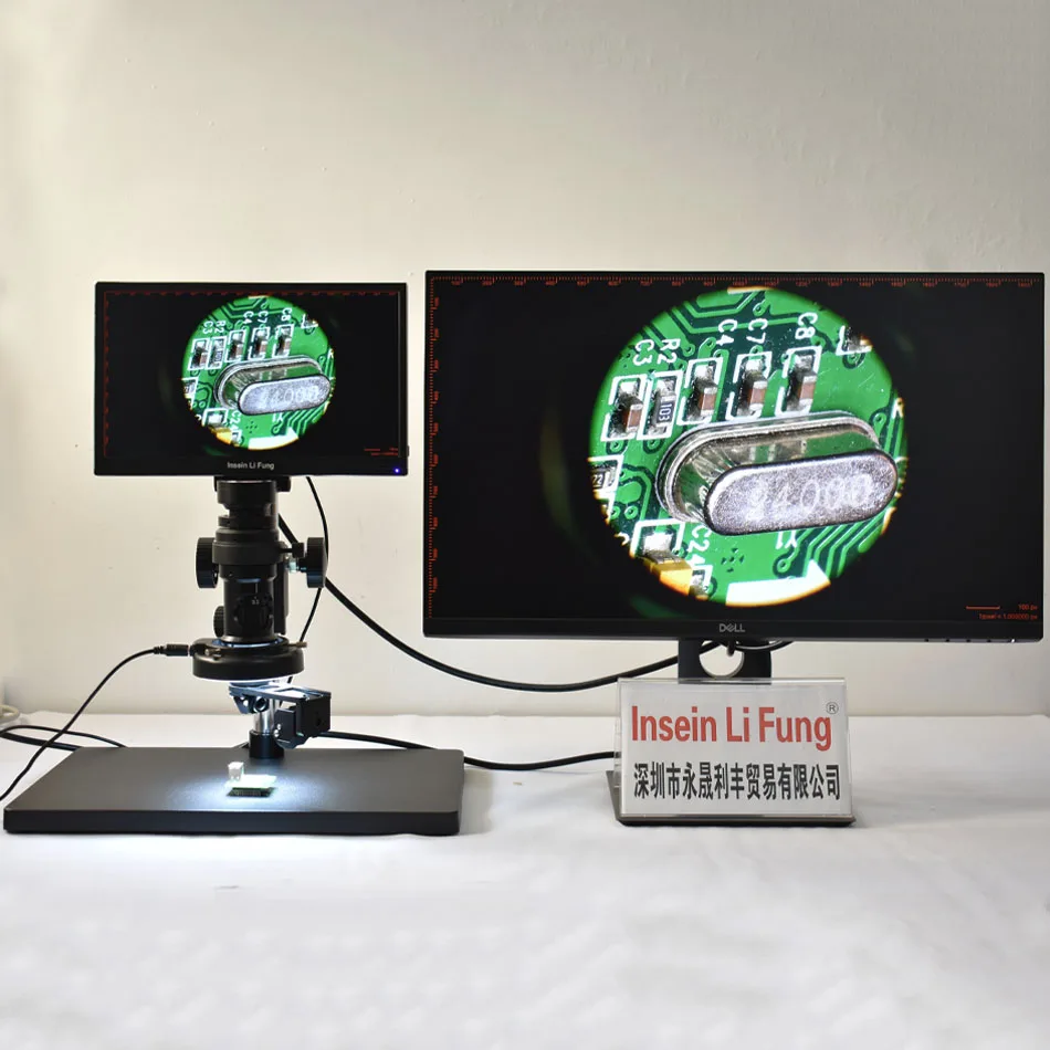 Full HD 1080P 11.6" IPS Integrated Display Camera HDMI 2D 3D Video Inspection Microscope with Measurement Magnifier USB Storage
