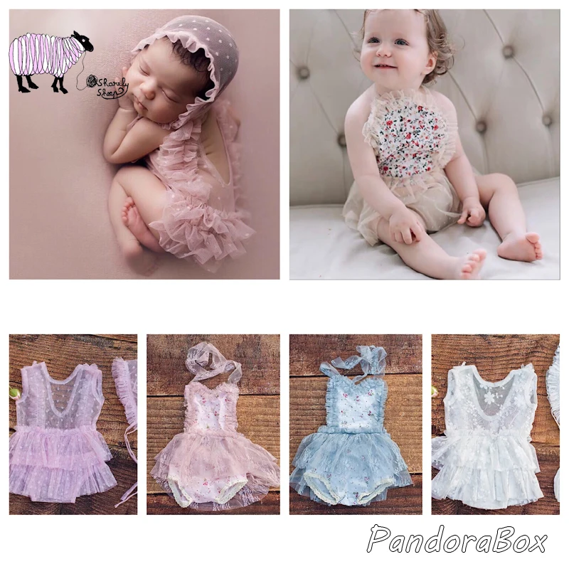 Кружевные Комбинезоны для фотосъемки маленьких девочек + головной убор наряды