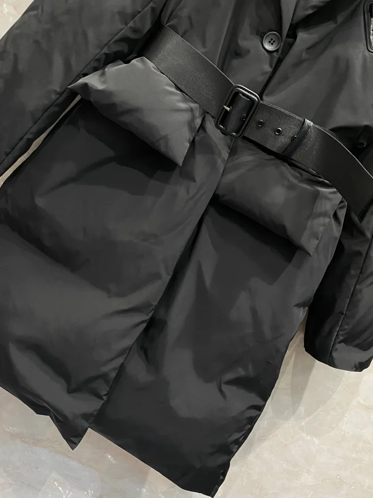

2020 Winter Women High Quality Belt Down coat Hot Fashion elegant women warm overcoat C656